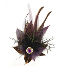 Load image into Gallery viewer, Naturals & Grape Magnetic Feather Trim