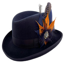 Load image into Gallery viewer, Navy & Natural Tan Magnetic Feather Trim