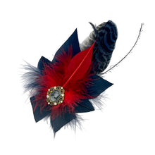 Load image into Gallery viewer, Navy & Red Magnetic Feather Trim 3