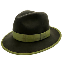 Load image into Gallery viewer, Olive Wool Felt Fedora