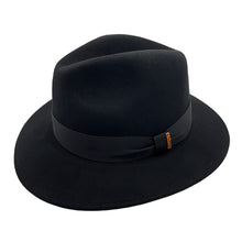 Load image into Gallery viewer, Black Wool Felt Fedora Style 2