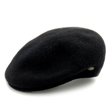 Load image into Gallery viewer, Black Wool Blend Flat Cap
