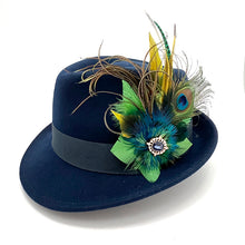 Load image into Gallery viewer, Bright Green & Peacock Magnetic Feather Trim