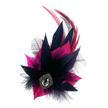 Load image into Gallery viewer, Bright Pink & Navy Magnetic Feather Trim