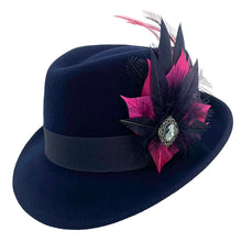 Load image into Gallery viewer, Bright Pink & Navy Magnetic Feather Trim