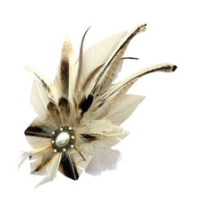 Load image into Gallery viewer, Cream & Black Brown Magnetic Feather Trim