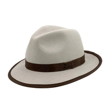 Load image into Gallery viewer, Greige & Brown Wool Felt Fedora