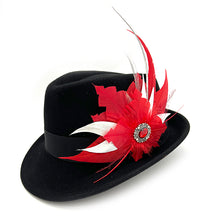 Load image into Gallery viewer, Red & Silver Magnetic Feather Trim