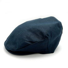 Load image into Gallery viewer, Navy Linen Flat Cap
