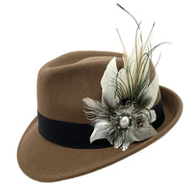 Load image into Gallery viewer, Off White & Black Brown Feather Trim