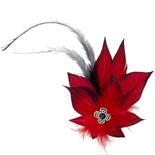 Load image into Gallery viewer, Red & Navy Fade Magnetic Feather Trim