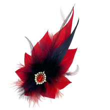Load image into Gallery viewer, Red & Navy Magnetic Feather Trim 5