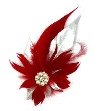Load image into Gallery viewer, Red &amp; Silver Magnetic Feather Trim
