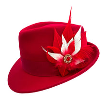 Load image into Gallery viewer, Small Red & Silver Magnetic Feather Trim