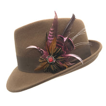 Load image into Gallery viewer, Brown Wool Felt Trilby Brown Band