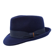 Load image into Gallery viewer, Navy Wool Felt Trilby
