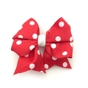 Red & White Large Spot Bow