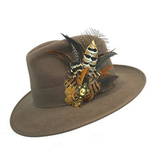 Load image into Gallery viewer, Brown Wool Felt Fedora