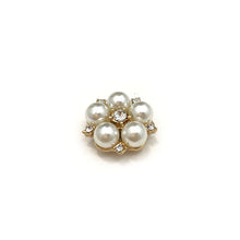 Load image into Gallery viewer, Gold Pearl &amp; Crystal Pin
