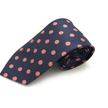 Load image into Gallery viewer, Navy & Pink Large Spot Tie