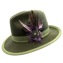 Load image into Gallery viewer, Olive Wool Felt Fedora
