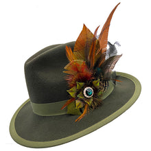 Load image into Gallery viewer, Olive Wool Felt Fedora
