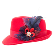 Load image into Gallery viewer, Red Wool Felt Trilby