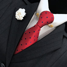 Load image into Gallery viewer, Red &amp; Smal Navy Spot Tie

