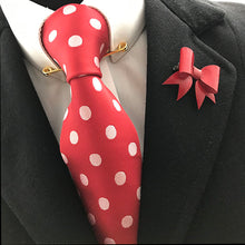 Load image into Gallery viewer, Red Leather Bow Lapel
