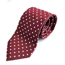 Load image into Gallery viewer, Red Wine &amp; Silver Spot Tie
