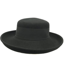 Load image into Gallery viewer, Rita Black Wool Felt Hat
