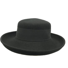 Load image into Gallery viewer, Rita Black Wool Felt Hat