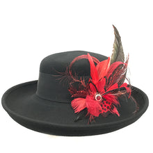 Load image into Gallery viewer, Rita Black Wool Felt Hat