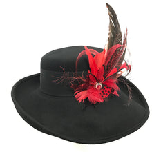 Load image into Gallery viewer, Rita Black Wool Felt Hat