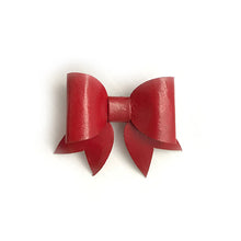 Load image into Gallery viewer, Red Leather Bow Lapel
