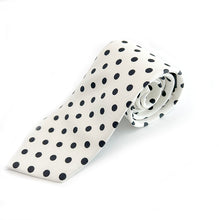 Load image into Gallery viewer, White & Black Spot Tie