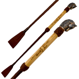 Antique Tan, Bamboo & Bronze Riding Crop