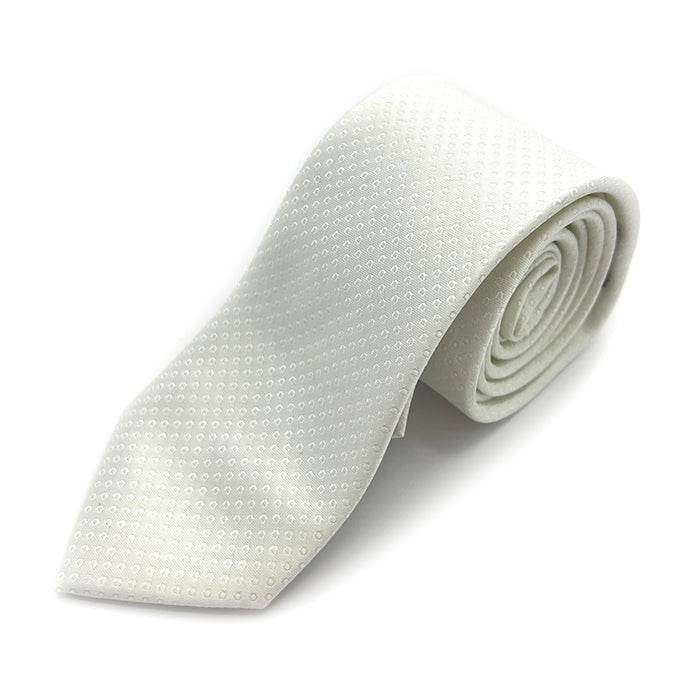 Bone White Dot Textured Tie