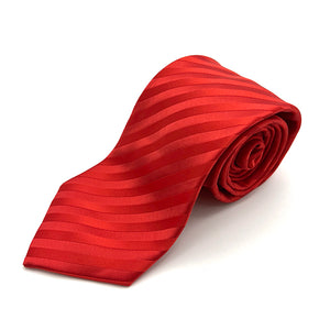 Bright Red Self Stripe Tie