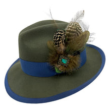 Load image into Gallery viewer, Khaki &amp; Natural Magnetic Feather Trim
