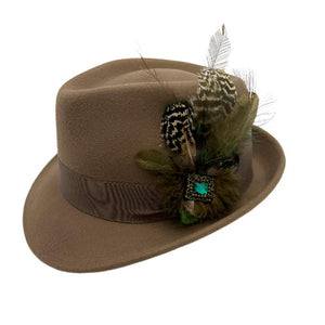 Khaki & Natural Magnetic Feather Trim