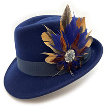 Load image into Gallery viewer, Naturals &amp; Navy Magnetic Feather Trim
