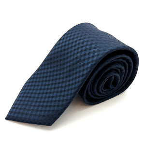 Navy Micro Gingham Textured Tie