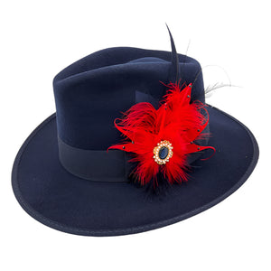 Navy & Red Magnetic Feather Trim 3