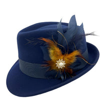 Load image into Gallery viewer, Navy &amp; Toffee Magnetic Feather Trim
