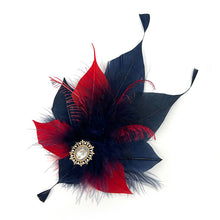 Load image into Gallery viewer, Navy &amp; Red Magnetic Feather Trim 2
