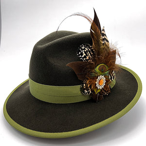 Olive Wool Felt Fedora