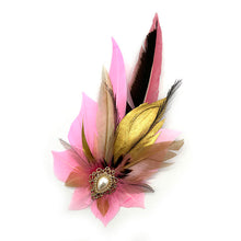 Load image into Gallery viewer, Pink &amp; Gold Magnetic Feather Trim
