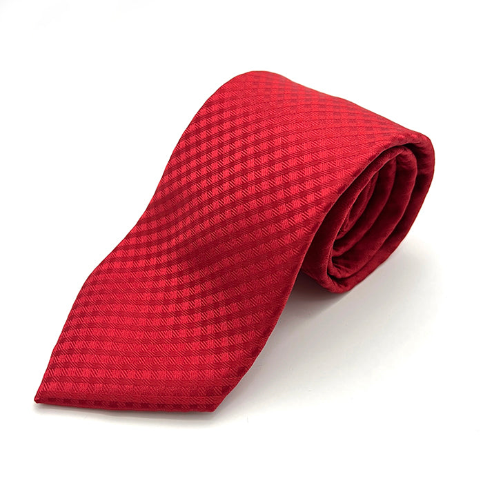 Red Micro Gingham Textured Tie