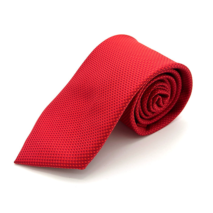 Red Micro Square Textured Tie